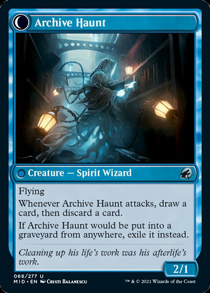 Overwhelmed Archivist // Archive Haunt [Innistrad: Midnight Hunt]-2