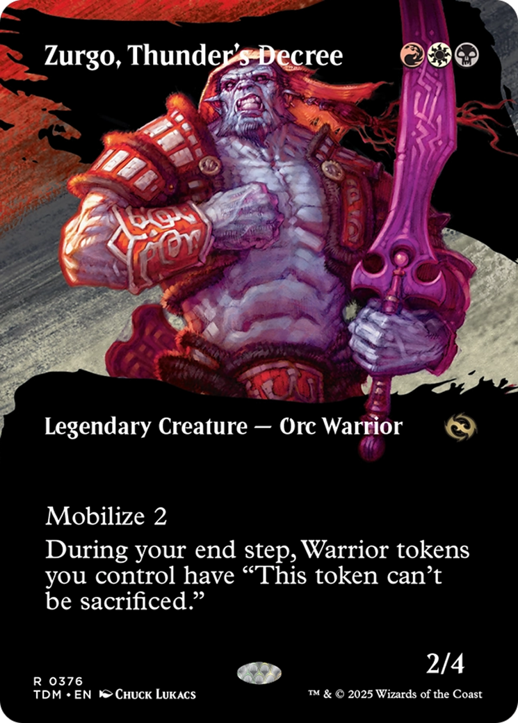 Zurgo, Thunder's Decree (Borderless) (TDM-376) - Tarkir: Dragonstorm: (Showcase) (Borderless)-1