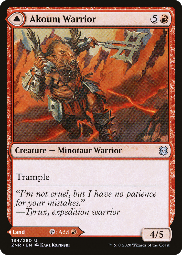 Akoum Warrior // Akoum Teeth [Zendikar Rising]-4