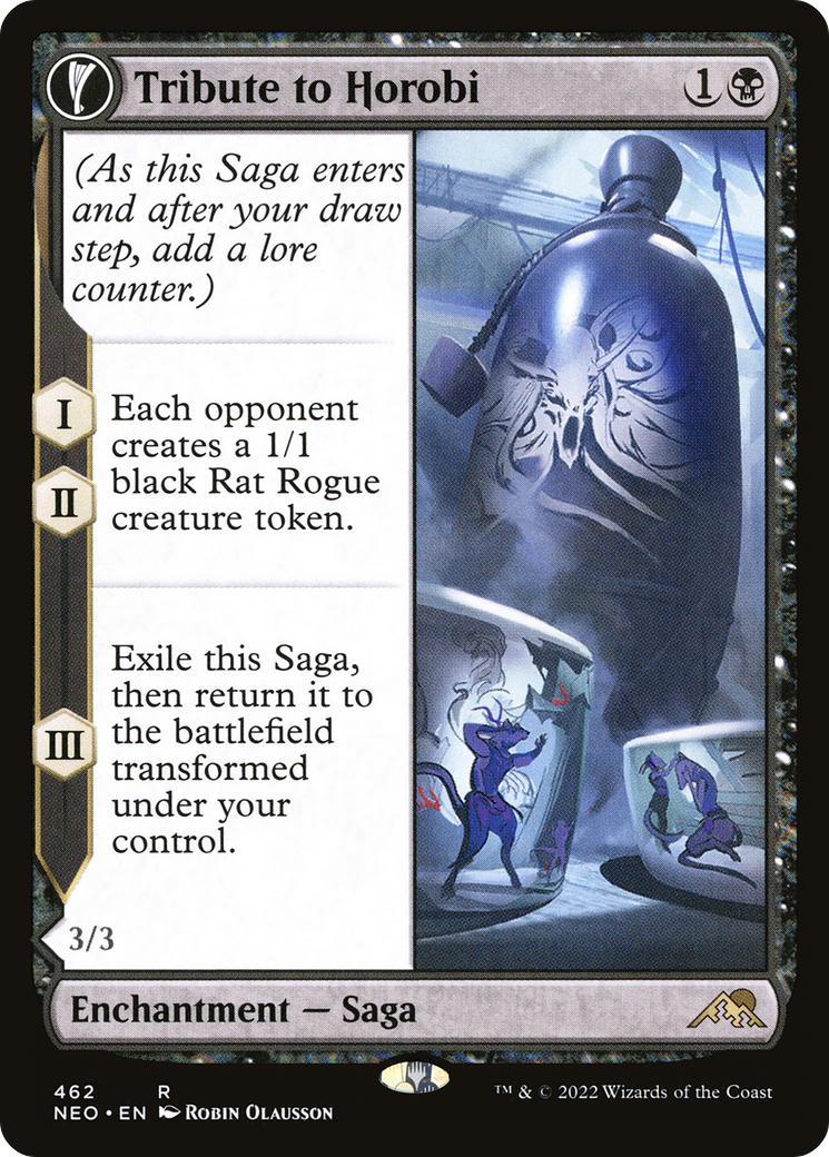 Tribute to Horobi (Extended Art) (NEO-462) - Kamigawa: Neon Dynasty: (Extended Art, fandfc, enchantment) Foil-3