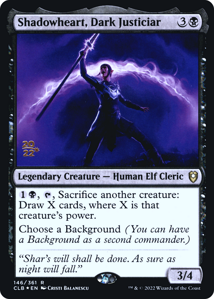 Shadowheart, Dark Justiciar [Commander Legends: Battle for Baldur's Gate Prerelease Promos]-1