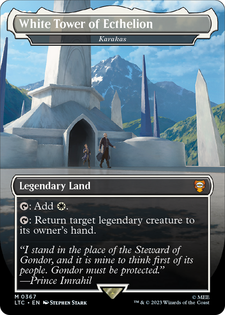 White Tower of Ecthelion - Karakas (LTC-367) - Tales of Middle-earth Commander / White Tower of Ecthelion (Borderless) Foil-1