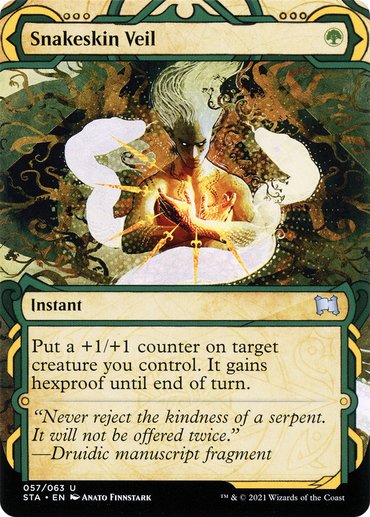 Snakeskin Veil (STA-057) - Strixhaven Mystical Archive: (Showcase) (Borderless) Etched Foil-1
