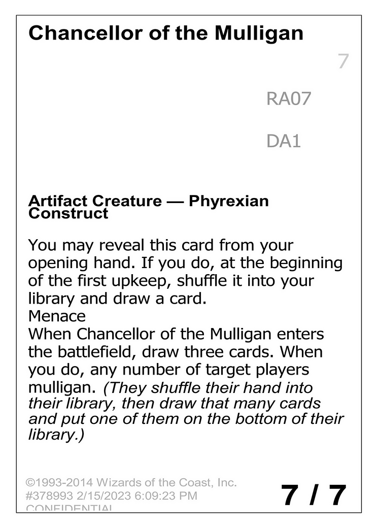 Chancellor of the Mulligan (UNK-RA07B) - Unknown Event-1