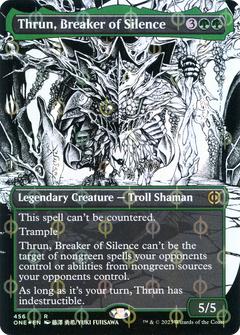 Thrun, Breaker of Silence (Borderless Manga Step-and-Compleat Foil) [Phyrexia: All Will Be One]-1