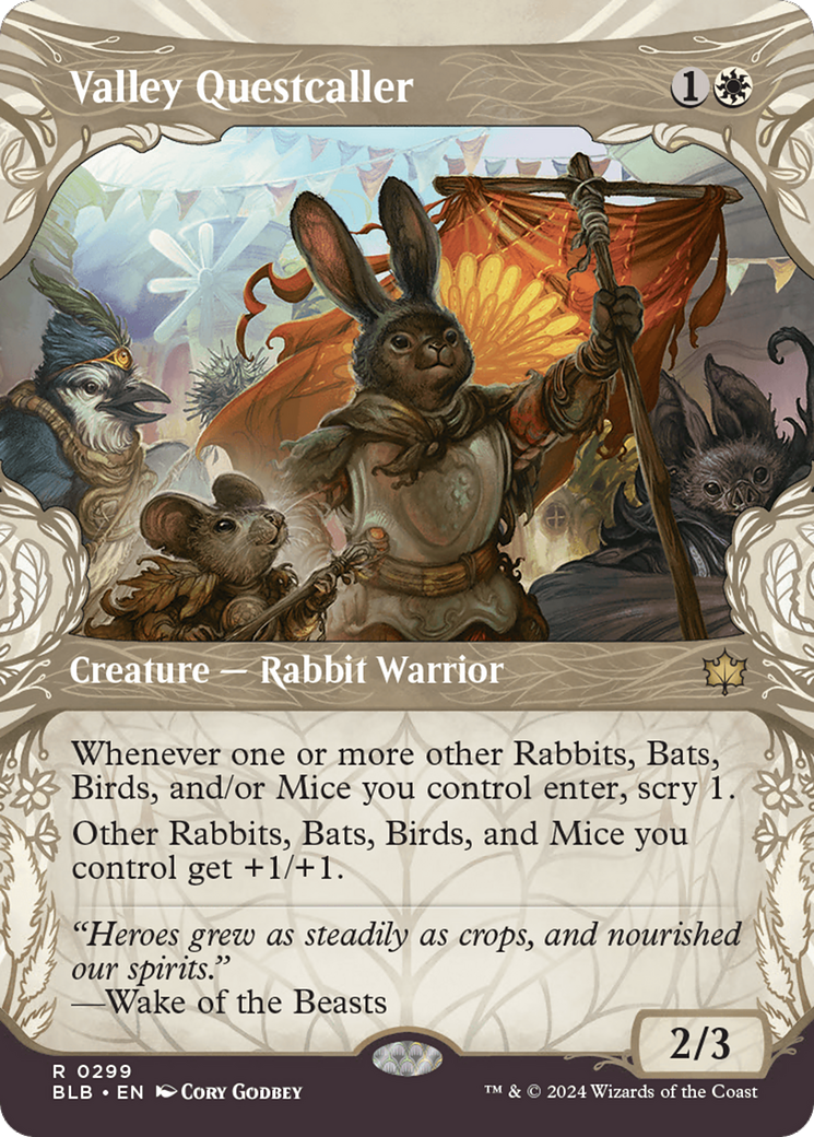 Valley Questcaller (Showcase) (BLB-299) - Bloomburrow: (Showcase) (Borderless)-1