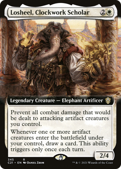 Losheel, Clockwork Scholar (Extended Art) [Commander 2021]-1