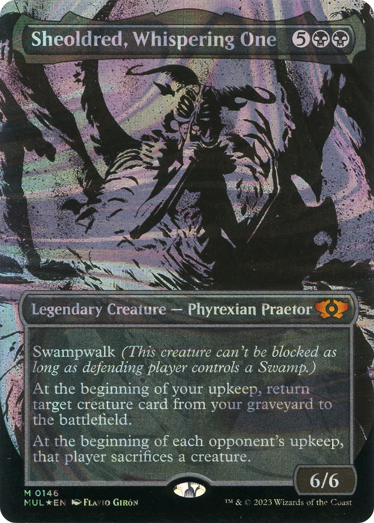 Sheoldred, Whispering One (Halo Foil) [Multiverse Legends]-1