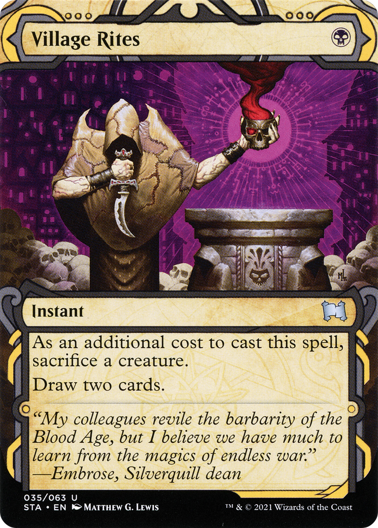 Village Rites (STA-035) - Strixhaven Mystical Archive: (Showcase) (Borderless) Etched Foil-1