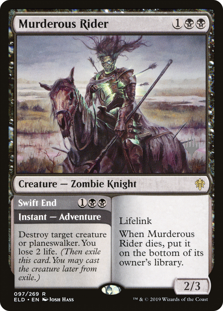 Murderous Rider // Swift End (Promo Pack) [Throne of Eldraine Promos]-1