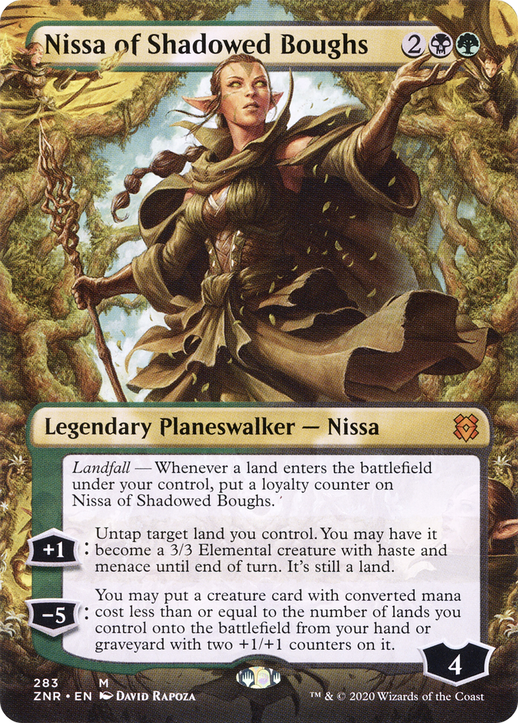 Nissa of Shadowed Boughs (Borderless) [Zendikar Rising]-1