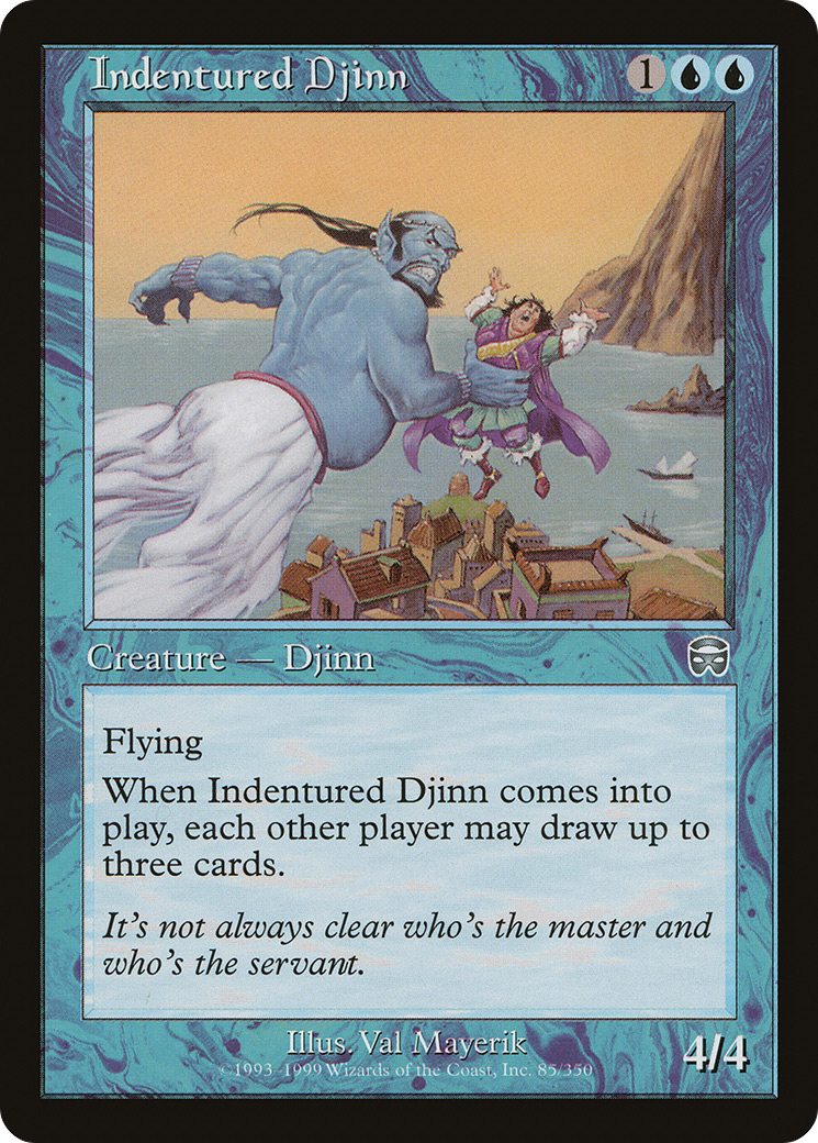 Indentured Djinn [Mercadian Masques]-1