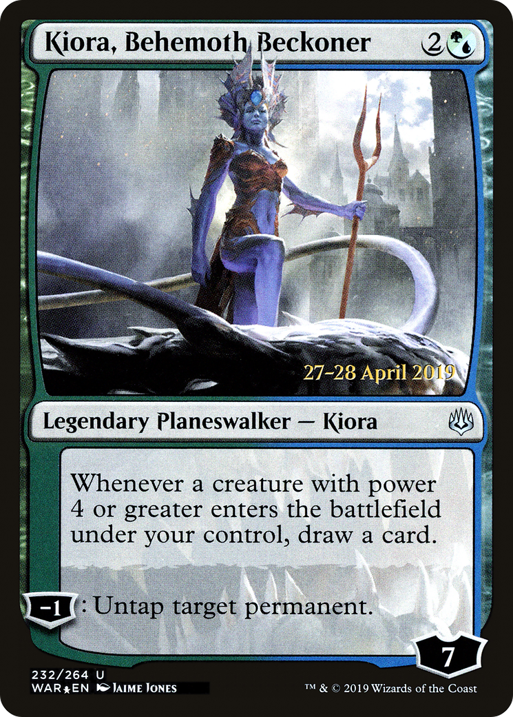 Kiora, Behemoth Beckoner [War of the Spark Prerelease Promos]-1