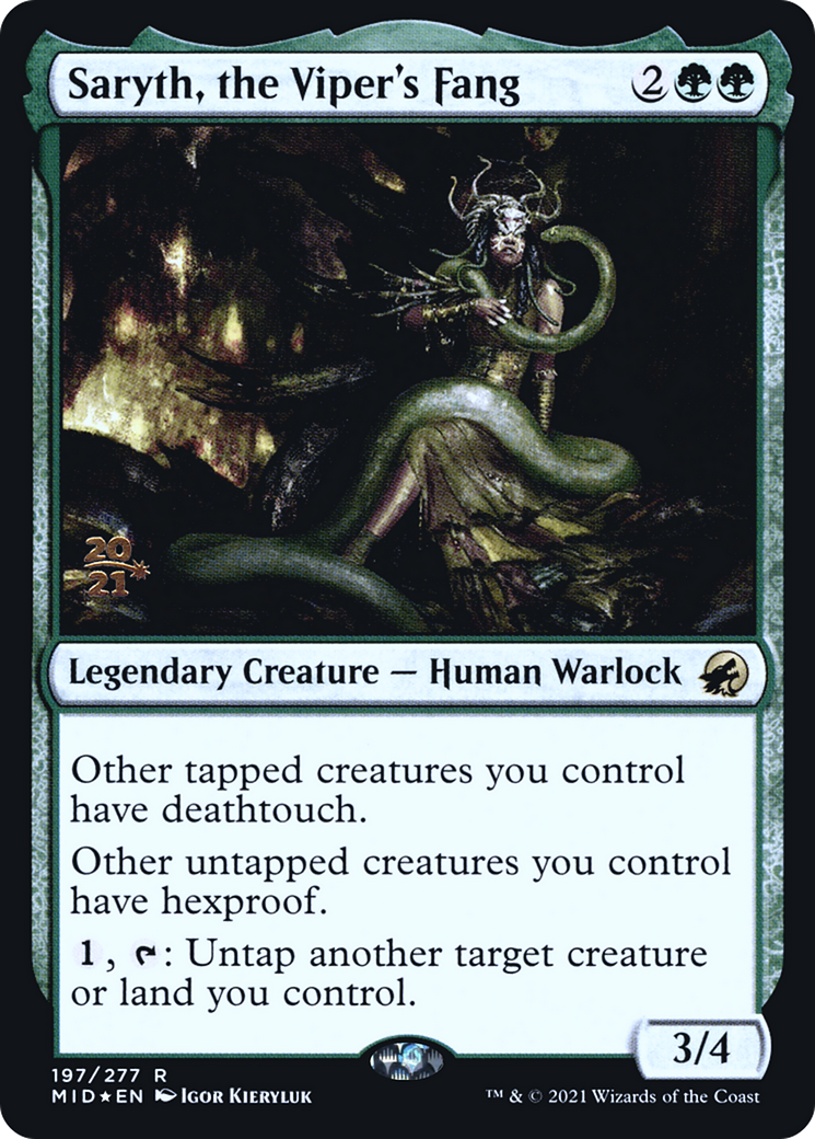 Saryth, the Viper's Fang [Innistrad: Midnight Hunt Prerelease Promos]-1