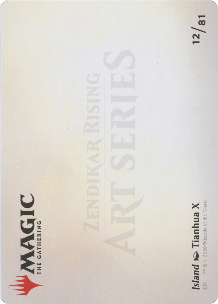 Island // Island (AZNR-012) - Zendikar Rising Art Series (Borderless) Foil-2