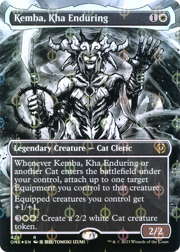 Kemba, Kha Enduring (Borderless Manga Step-and-Compleat Foil) [Phyrexia: All Will Be One]-1