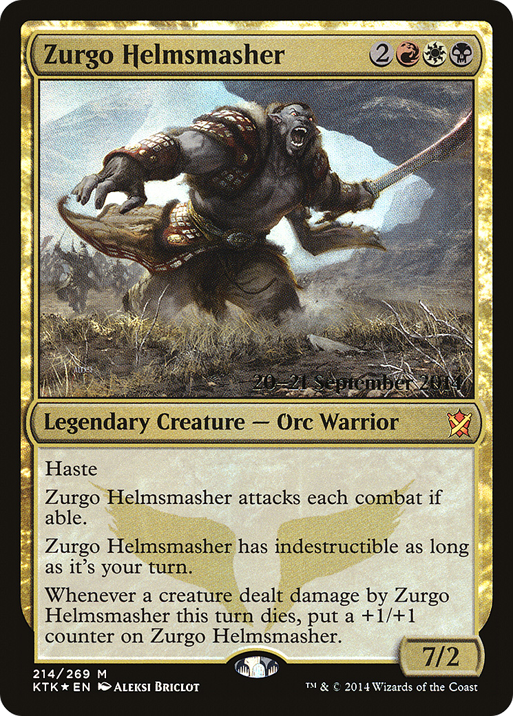 Zurgo Helmsmasher (PRE-214) - Khans of Tarkir Promos Foil-1