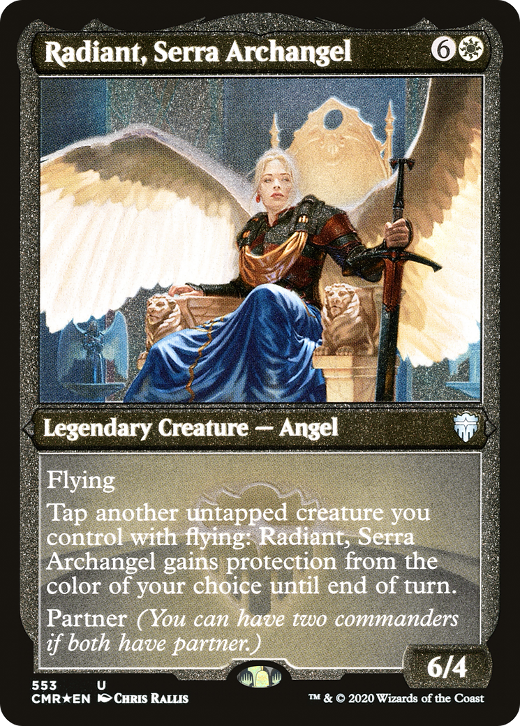 Radiant, Serra Archangel (Etched) [Commander Legends]-1