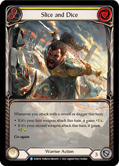 Slice and Dice (Yellow) [EVR058] (Everfest)  1st Edition Extended Art Rainbow Foil-2
