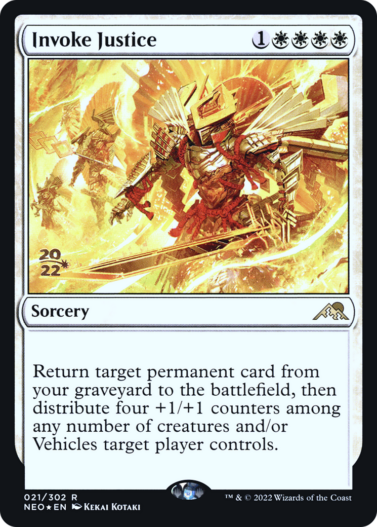 Invoke Justice [Kamigawa: Neon Dynasty Prerelease Promos]-1