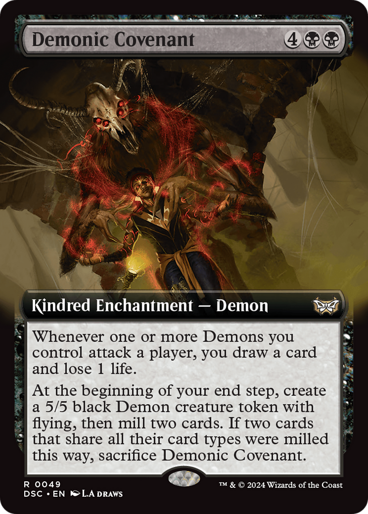 Demonic Covenant (Extended Art) [Duskmourn: House of Horror Commander]-1