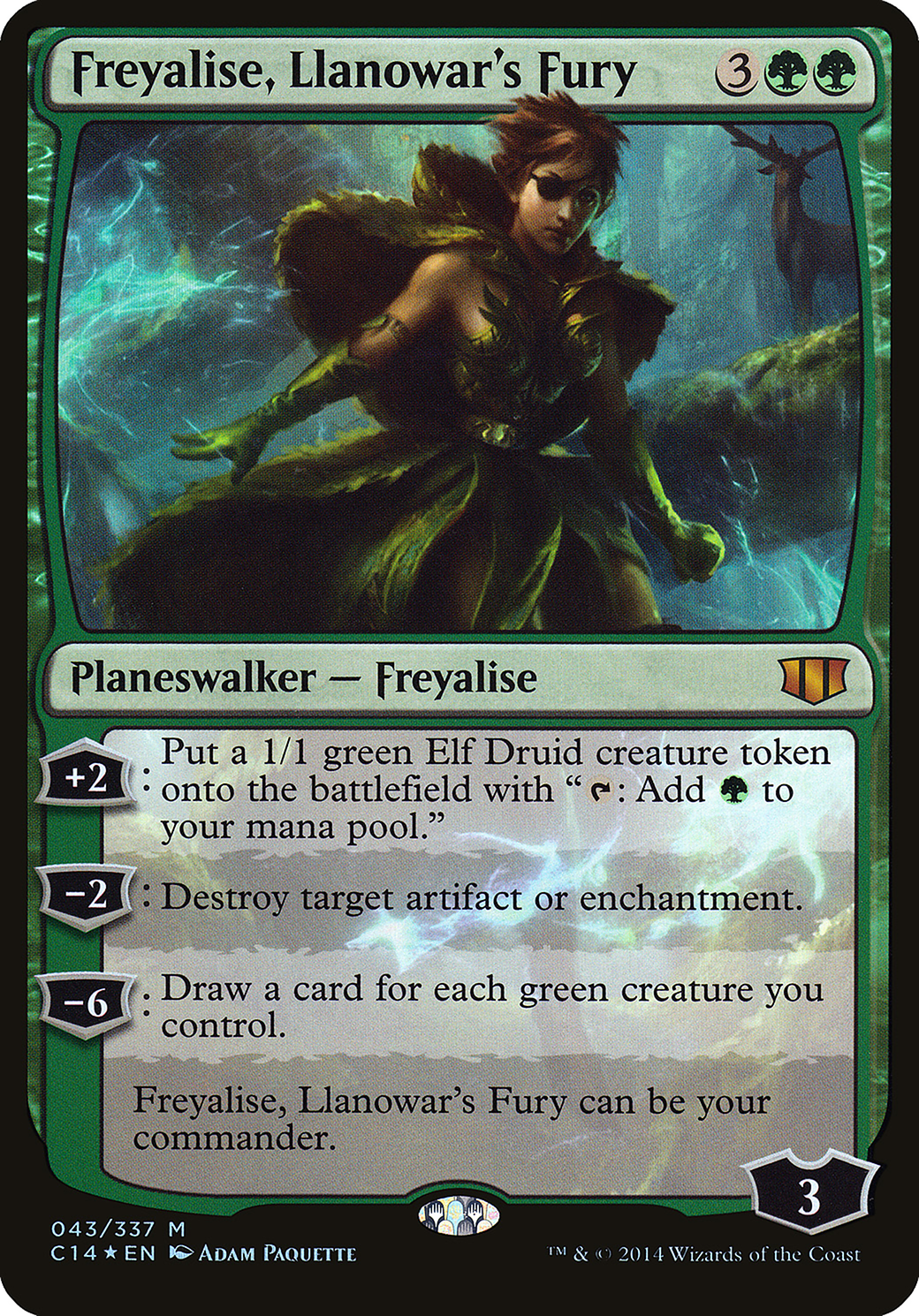 Freyalise, Llanowar's Fury (Oversized) [Commander 2014 Oversized]-1