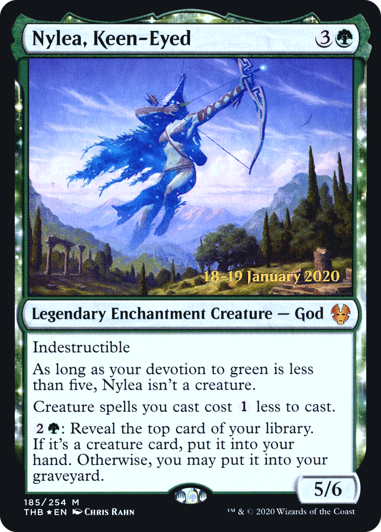 Nylea, Keen-Eyed [Theros Beyond Death Prerelease Promos]-1