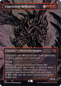 Capricious Hellraiser (Oil Slick Raised Foil) [Phyrexia: All Will Be One]-1