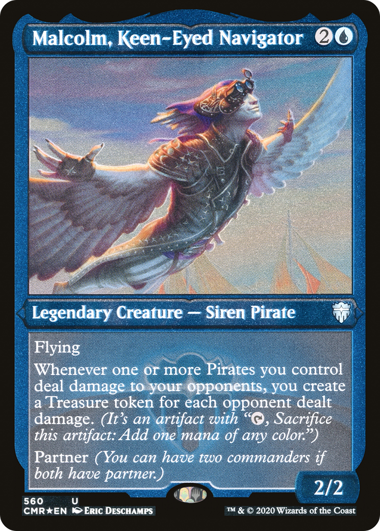 Malcolm, Keen-Eyed Navigator (Etched) [Commander Legends]-1