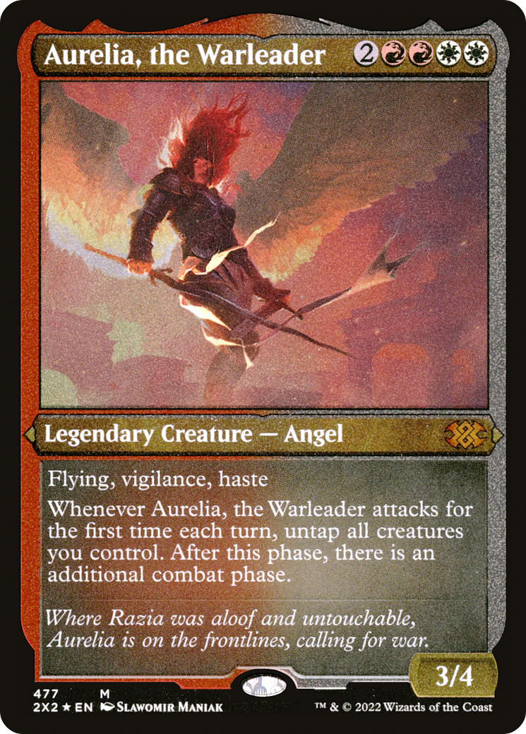 Aurelia, the Warleader (Foil Etched) [Double Masters 2022]-1