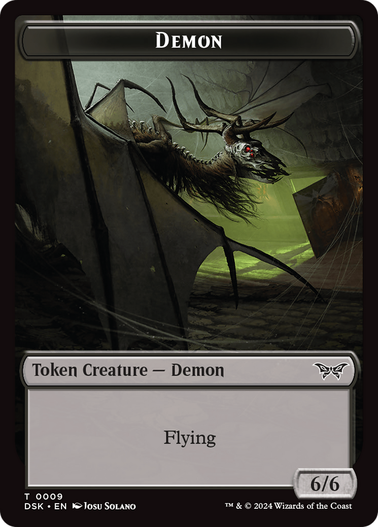 Demon // Manifest Double-Sided Token [Duskmourn: House of Horror Tokens]-1