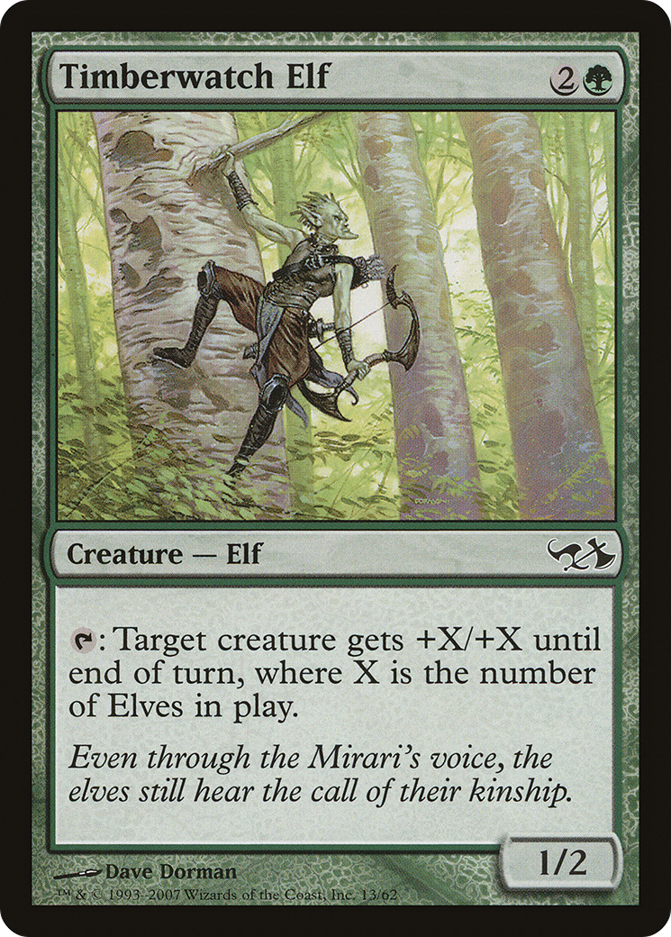 Timberwatch Elf (EVG-013) - Duel Decks: Elves vs. Goblins Foil-1