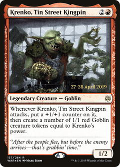 Krenko, Tin Street Kingpin [War of the Spark Prerelease Promos]-1