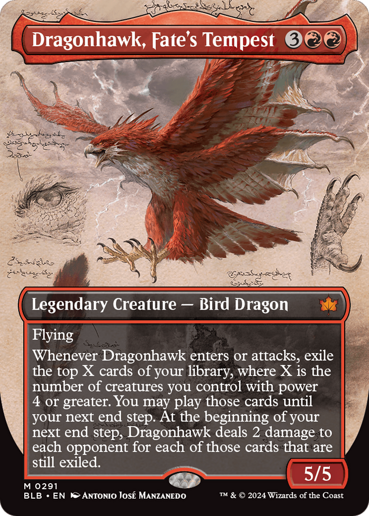 Dragonhawk, Fate's Tempest (Borderless) [Bloomburrow]-1