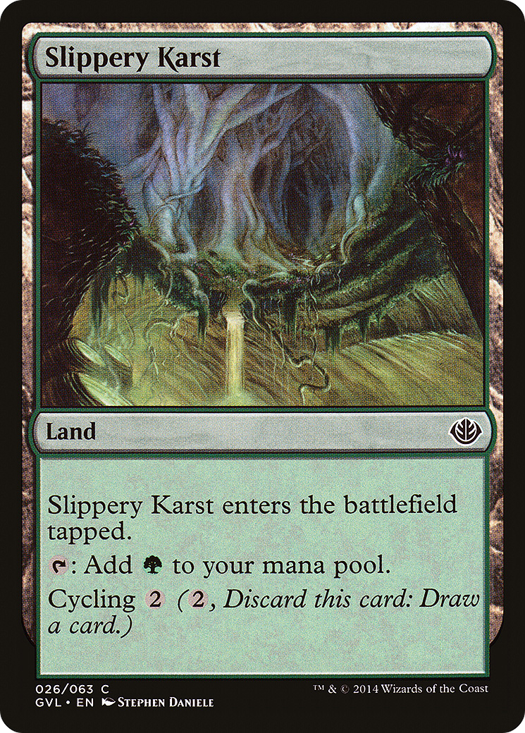 Slippery Karst (Garruk vs. Liliana) [Duel Decks Anthology]-1