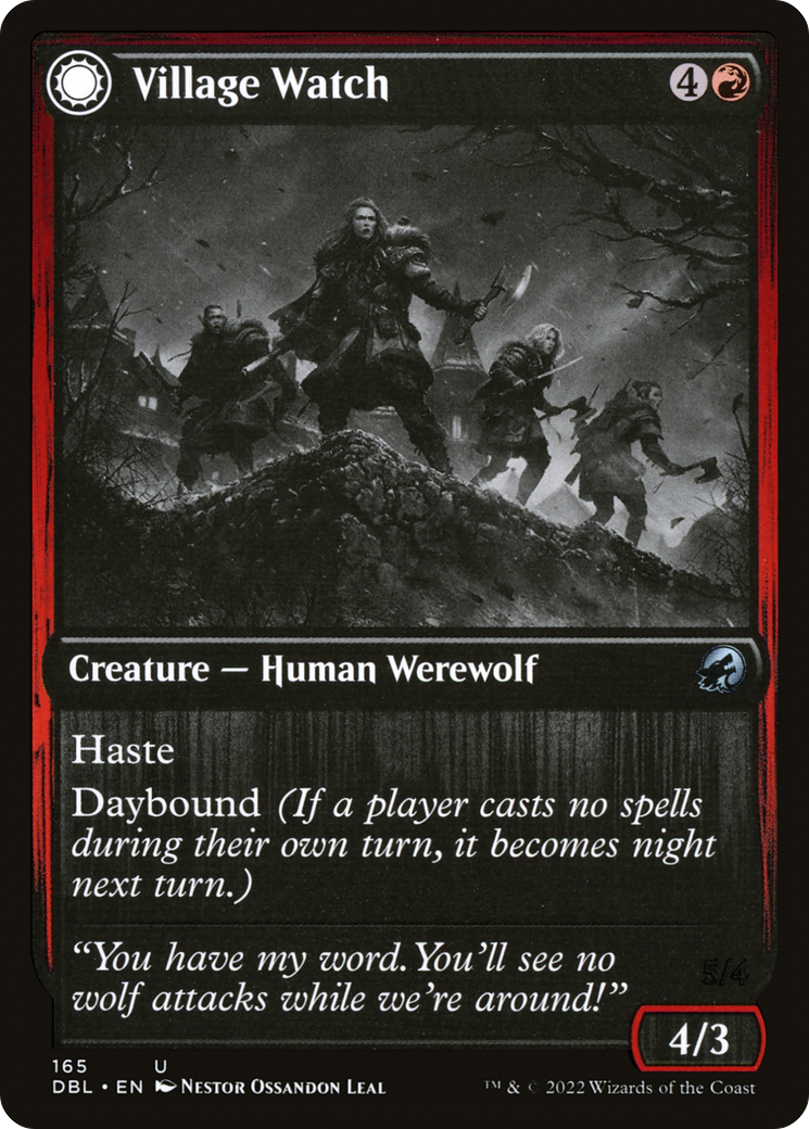 Village Watch (DBL-165) - Innistrad: Double Feature: (Double Faced Transform) Foil-1