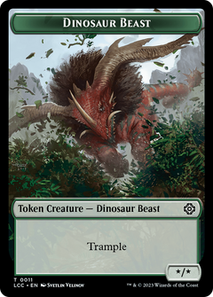 Dinosaur Beast // Dinosaur Double-Sided Token [The Lost Caverns of Ixalan Commander Tokens]-1