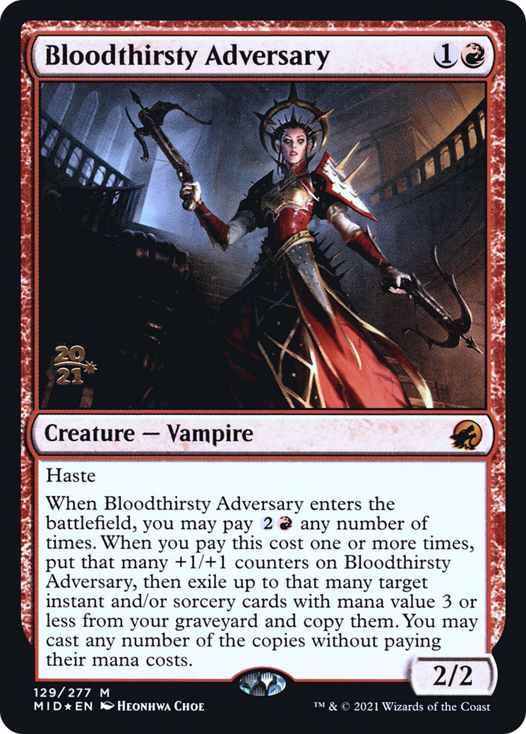 Bloodthirsty Adversary [Innistrad: Midnight Hunt Prerelease Promos]-1