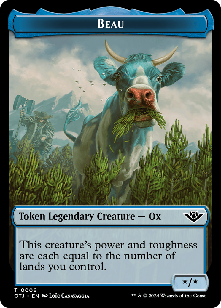 Mercenary // Beau Double-Sided Token [Outlaws of Thunder Junction Tokens]-2