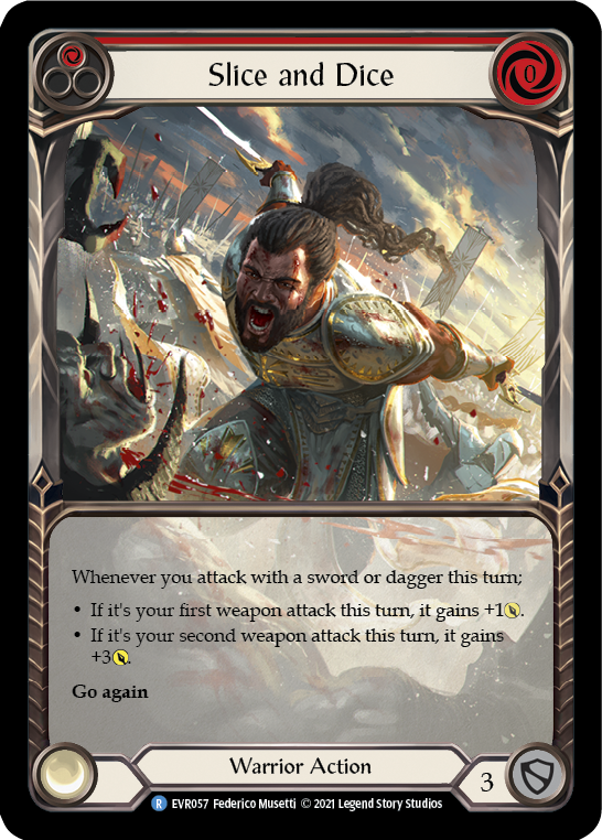 Slice and Dice (Red) [EVR057] (Everfest)  1st Edition Extended Art Rainbow Foil-2