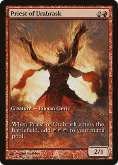 Priest of Urabrask (Game Day) (Full Art) [New Phyrexia Promos]-1