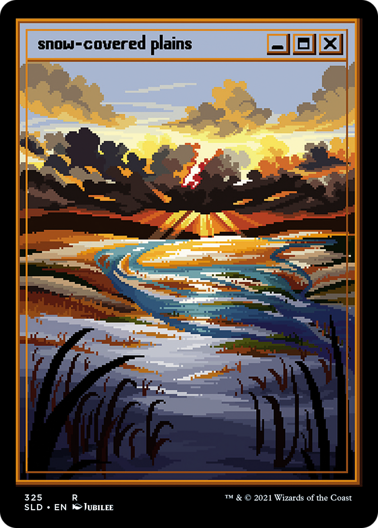 Snow-Covered Plains (PixelSnowLands.jpg) (SLD-325) - Secret Lair Drop Etched Foil-1
