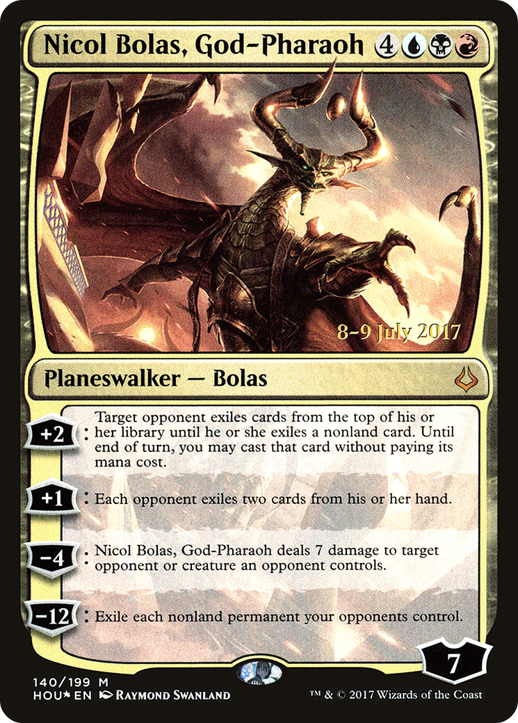 Nicol Bolas, God-Pharaoh [Hour of Devastation Prerelease Promos]-1