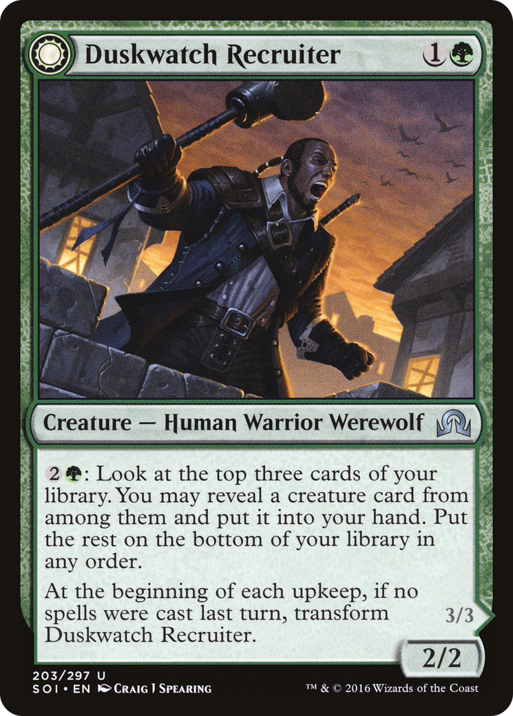 Duskwatch Recruiter // Krallenhorde Howler [Shadows over Innistrad]-3