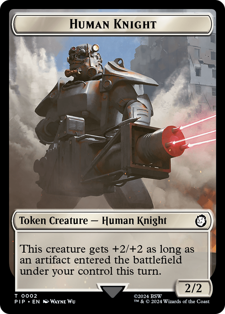 Treasure (0018) // Human Knight Double-Sided Token [Fallout Tokens]-2