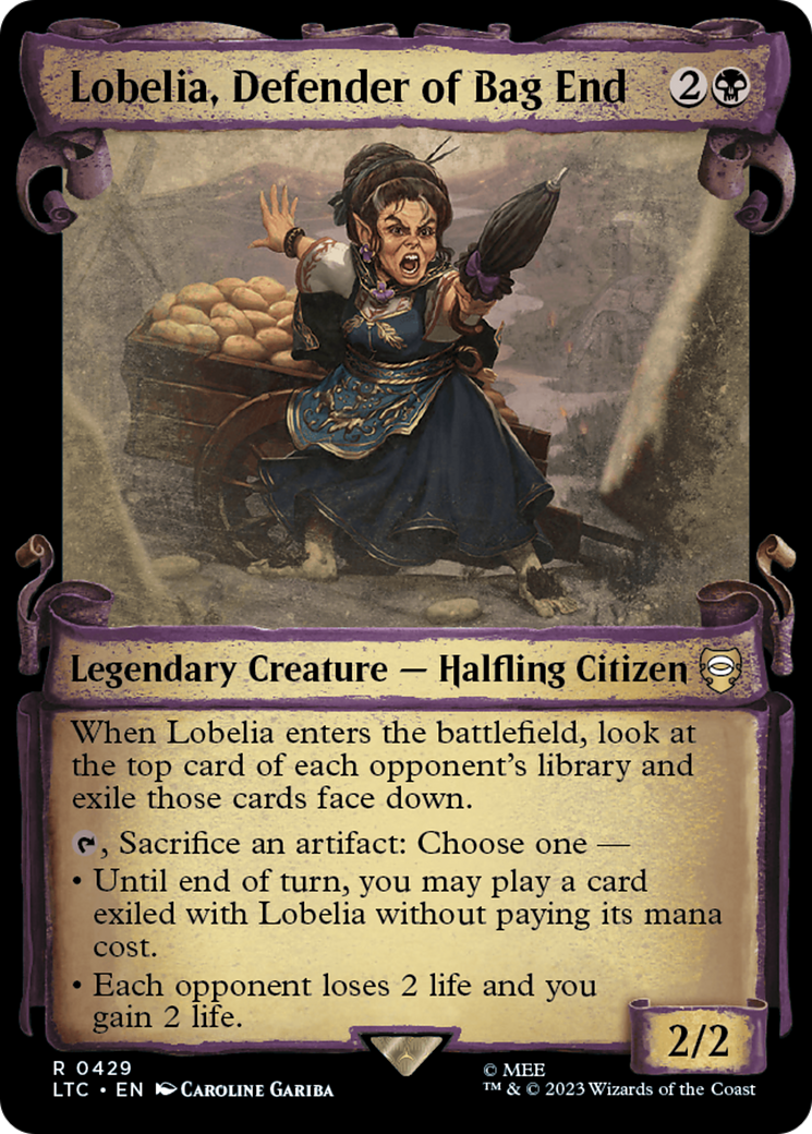 Lobelia, Defender of Bag End [The Lord of the Rings: Tales of Middle-Earth Commander Showcase Scrolls]-1
