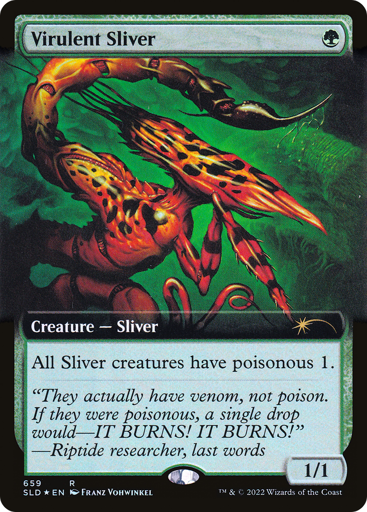 Virulent Sliver (Extended Art) (SLD-659) - Secret Lair Drop: (Extended Art) Foil-1