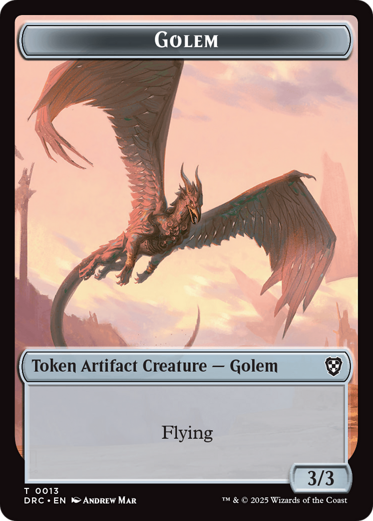 Construct // Golem (0013) Double-Sided Token [Aetherdrift Tokens]-2