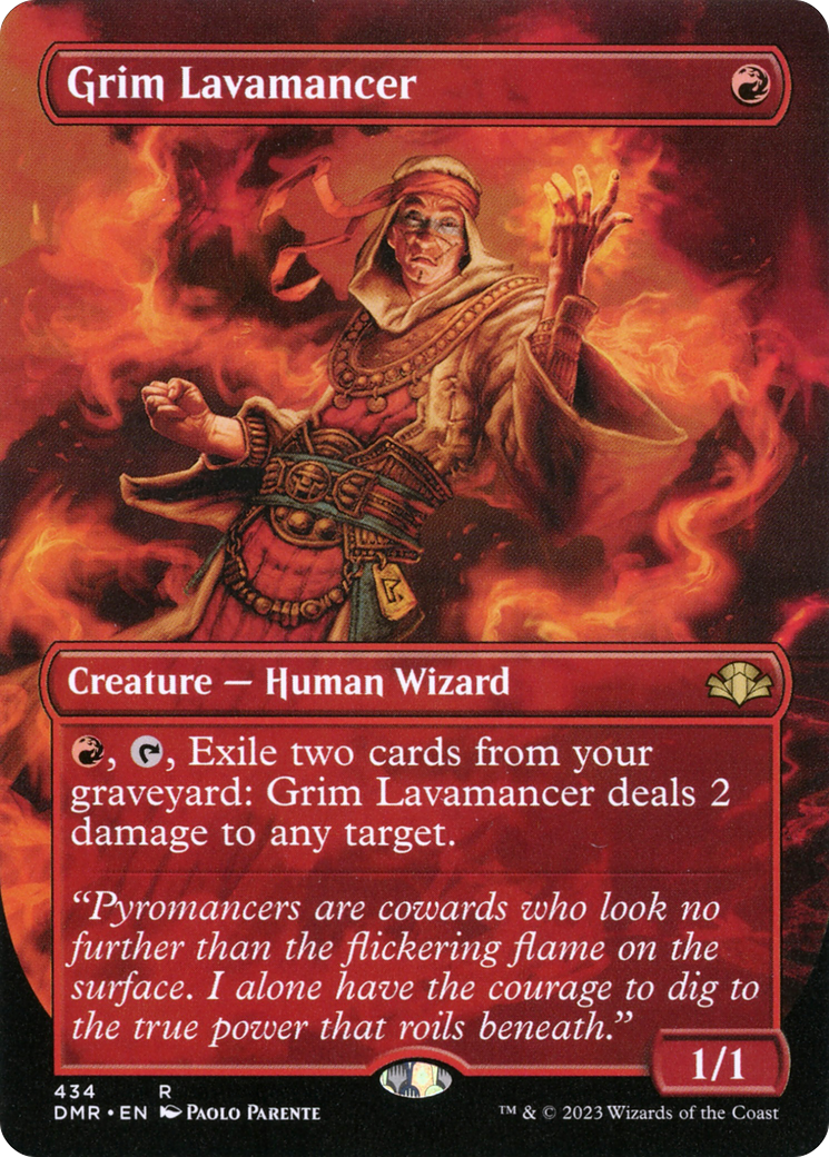 Grim Lavamancer (Borderless Alternate Art) [Dominaria Remastered]-1
