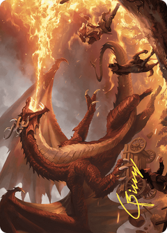 Realm-Scorcher Hellkite // Realm-Scorcher Hellkite (AWOE-019) - Wilds of Eldraine Art Series (Borderless)-1
